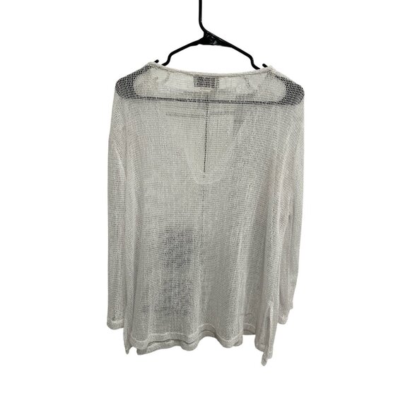 J. Valdi Womens Sheer White Pullover Swim Cover-Up Top Size Medium - Picture 2 of 8